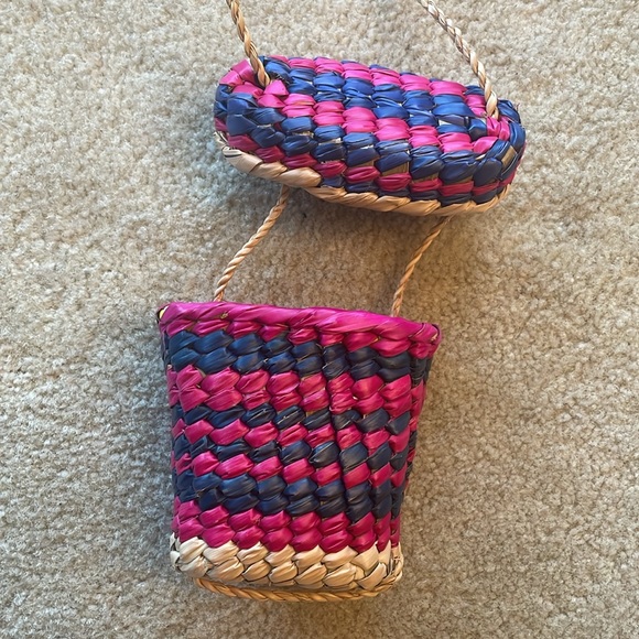 Authentic Hand Made Mexican Girls Weaved Purses/ Bags. Adorable! Lot of 2 - Picture 7 of 12